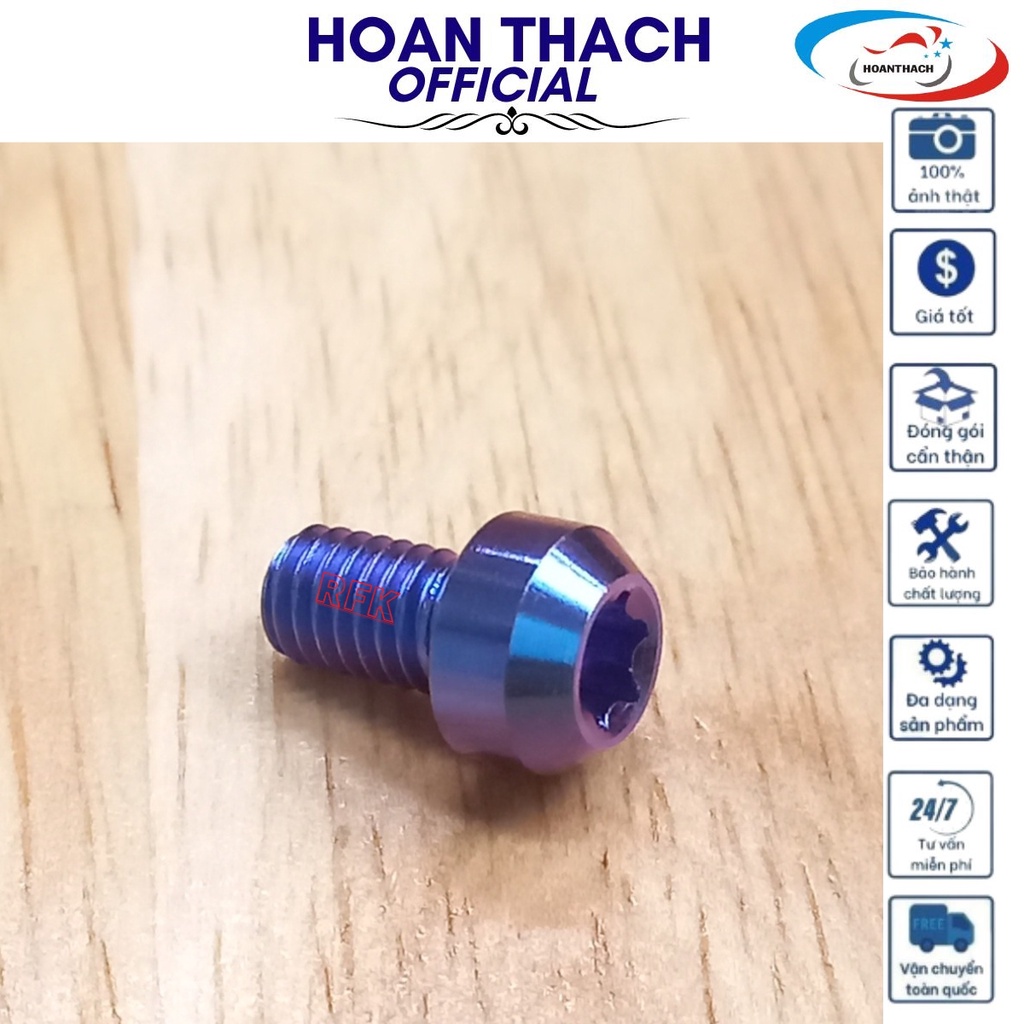 Ốc Titan GR5 6L10 trụ xanh tím dùng cho nhiều dòng xe HOANTHACH SP007832 (giá 1 con)