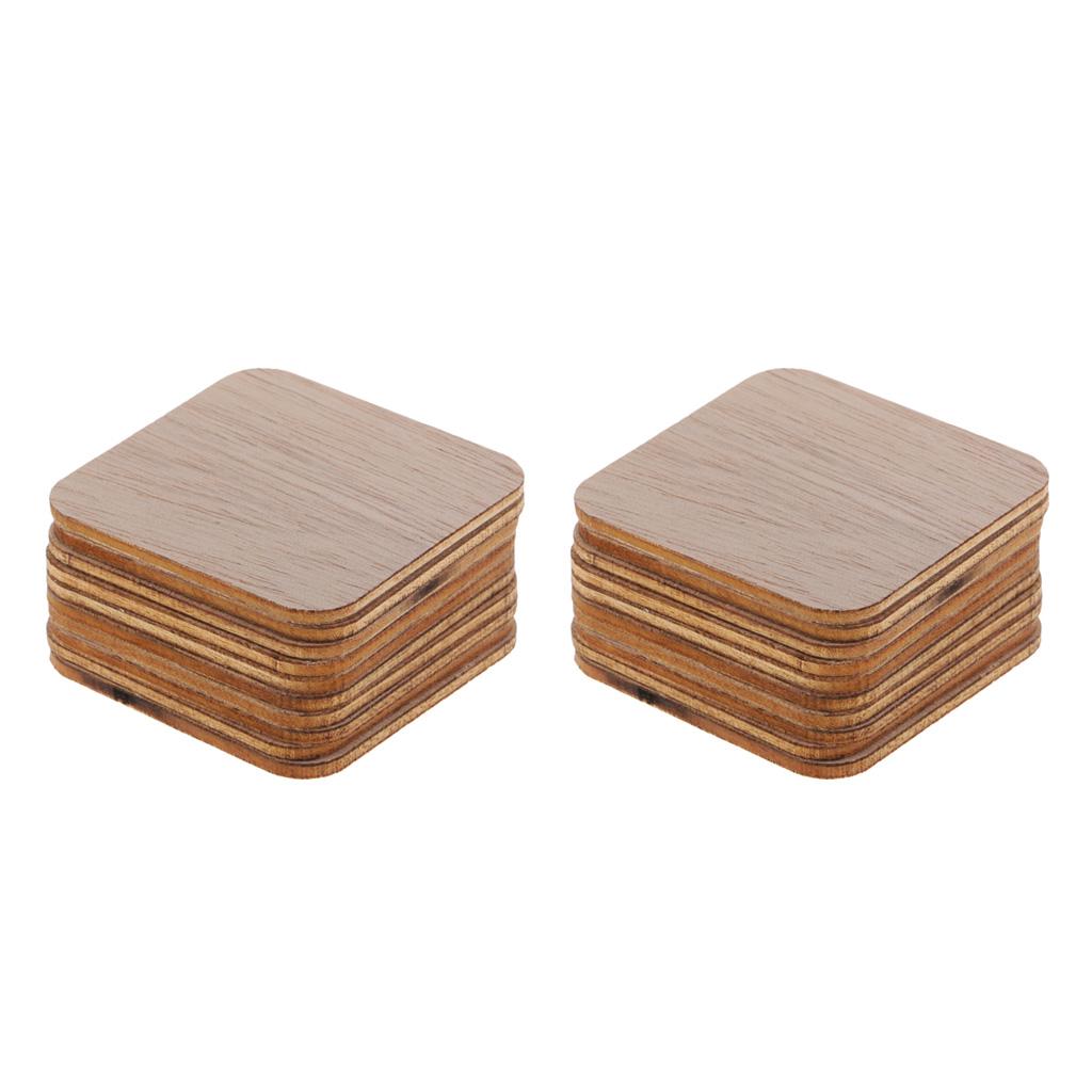 200 Gói Chưa Hoàn Thành Miếng Gỗ Trống Gỗ Ô Vuông Góc Tròn Bằng Gỗ Lỗ Cắt Cho Diy Tiếp Liệu, Thủ Công, trang T