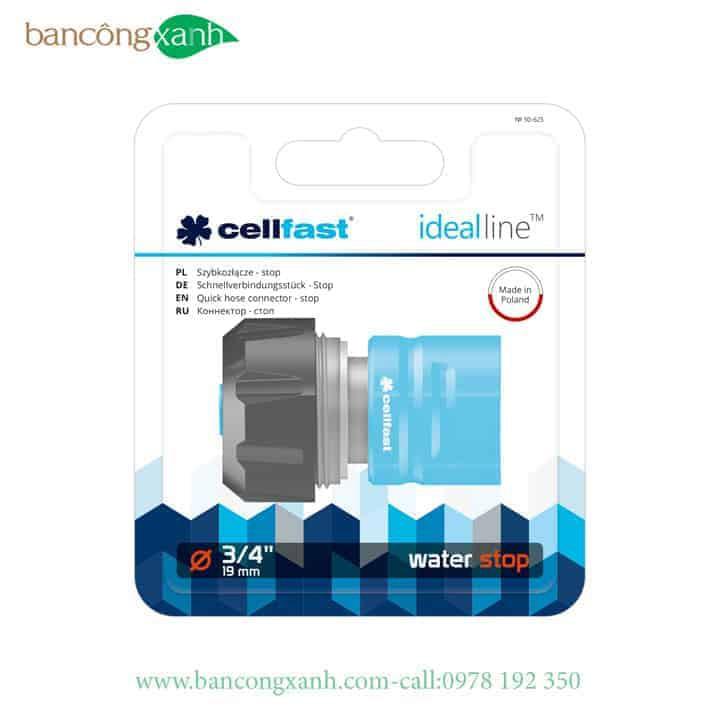 Cút nối nhanh stop-nối nhanh ống nước với thiết bị tưới Cellfast Ideal Line 3/4″ - ban công xanh