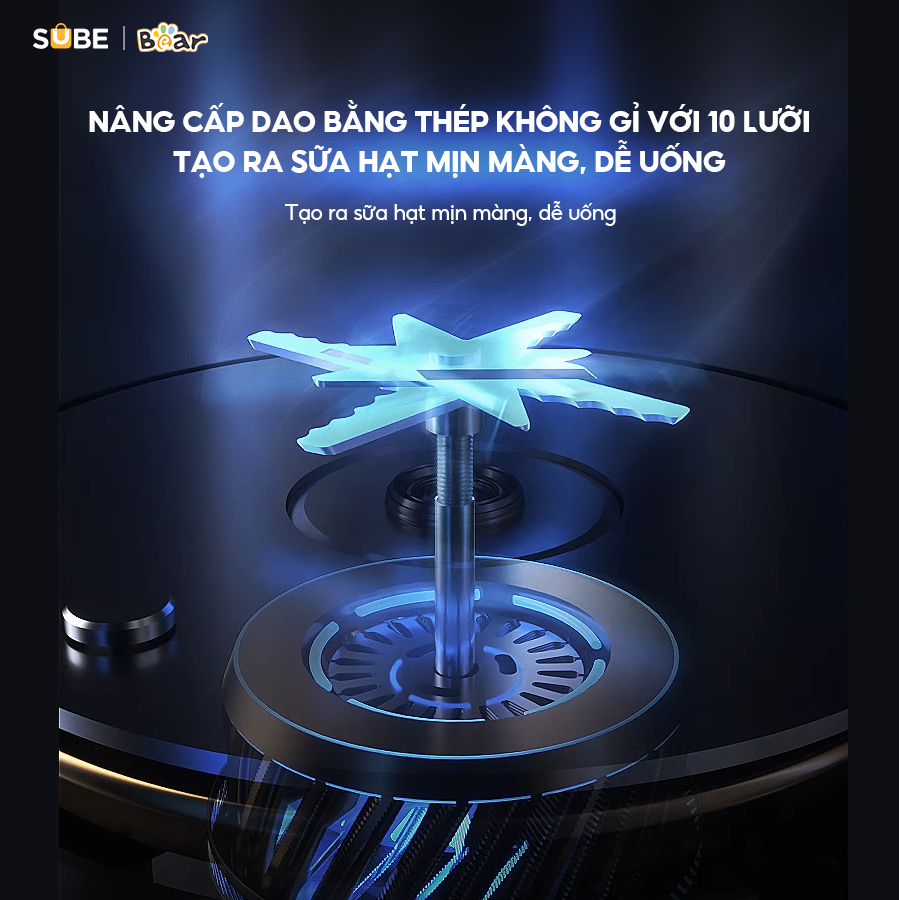 Máy Làm Sữa Hạt 1L BEAR Đa Năng Công Nghệ Máy Xay Nấu 3 Chiều Nhuyễn Mịn, Hiệu Năng Giảm Tiếng Ồn  SB-SH09Q - Hàng Chính Hãng