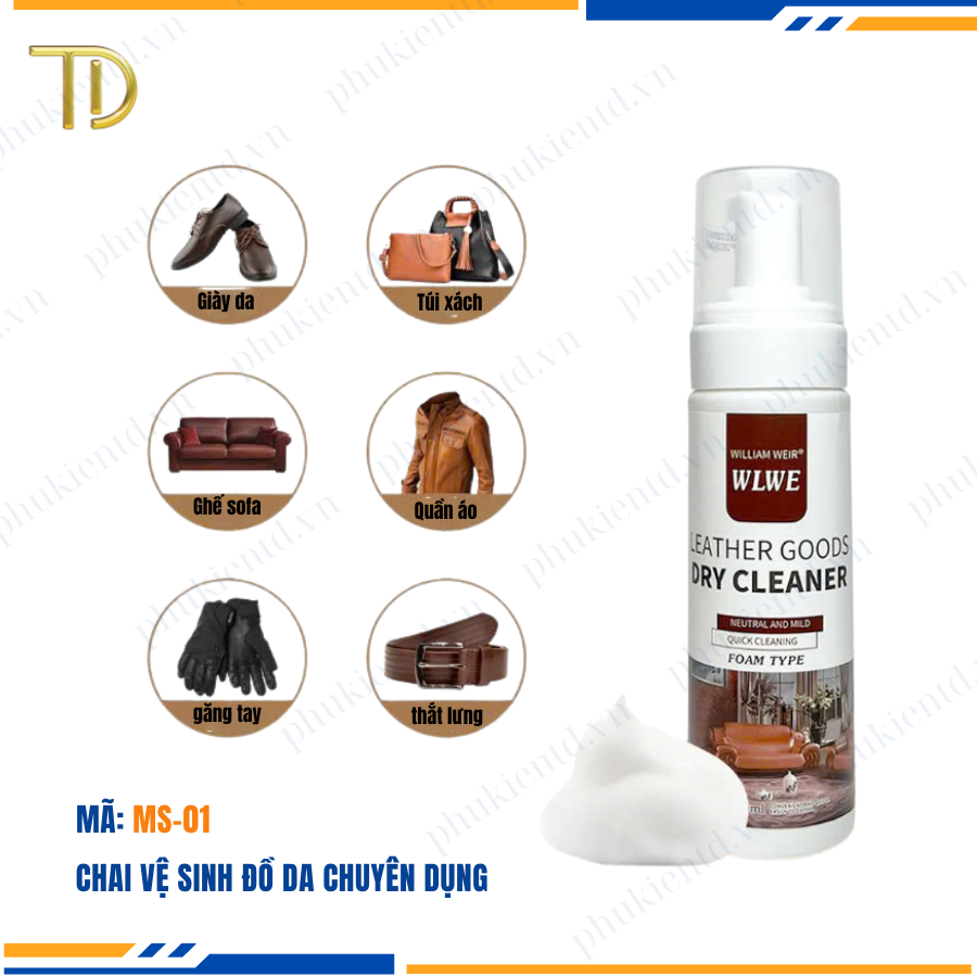 Chai vệ sinh đồ da, Chai vệ sinh túi da, Chai vệ sinh giày dép làm sạch cao cấp