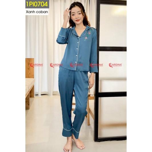 Bộ Pijama CARDINA Lụa Nhật Cao Cấp(Xả kho cắt Lỗ)