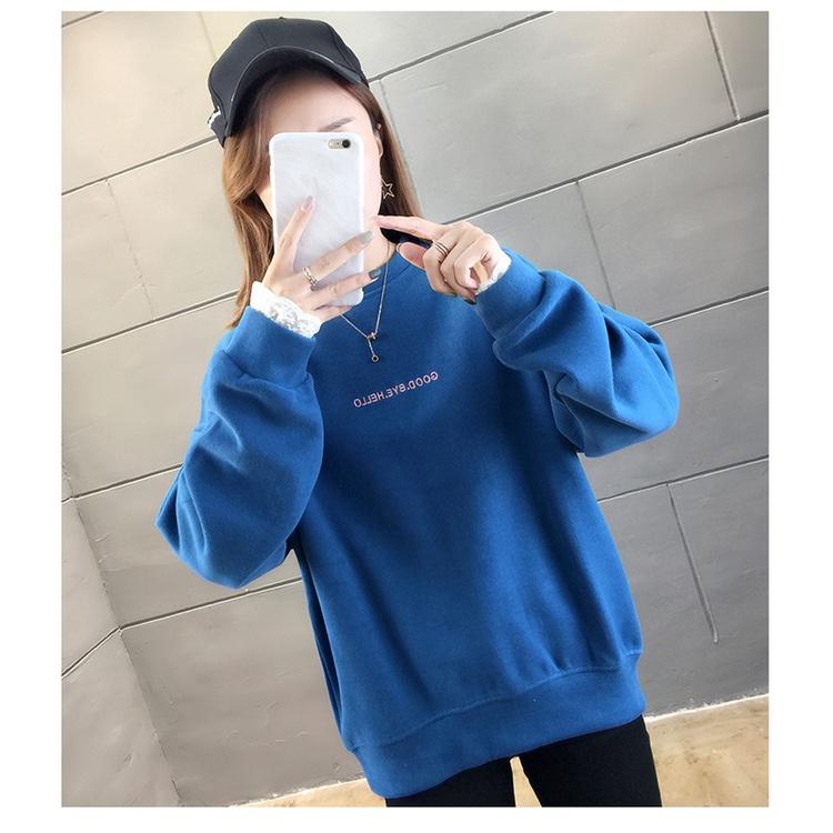 Áo Sweater Nỉ Xanh Dài Tay GOODBYE HELLO