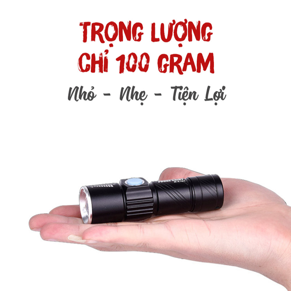 Hình ảnh Combo Đèn Pha Xe Đạp LED Q5 Gắn Phía Trước Có Sạc USB Chống Nước Mini Siêu Sáng (Kèm Chân Đế Gắn Đèn Pin) Và Đèn LED Cảnh Báo Sau Xe Đạp 4 chế độ Mai Lee