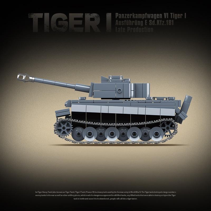 Đồ chơi Lắp ráp Xe Tăng Đức Tiger I, Quanguan 100242 Panzer Tank, Xếp hình thông minh, Mô hình Xe Tăng