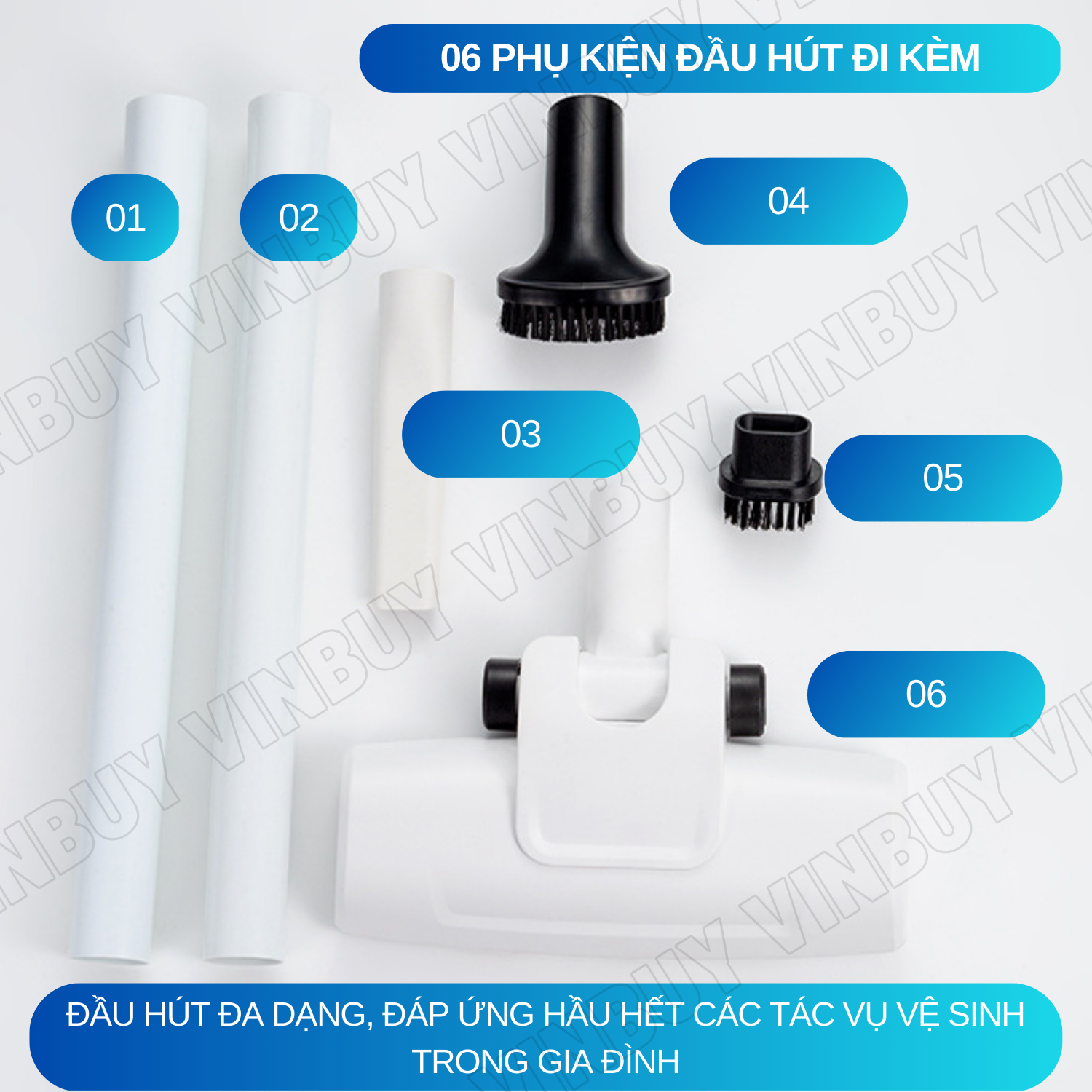 Máy hút bụi cầm tay không dây gia đình, oto, sử dụng pin sạc, vacuum cleaner đa năng, công suất siêu mạnh 18000PA - Hàng chính hãng - VinBuy