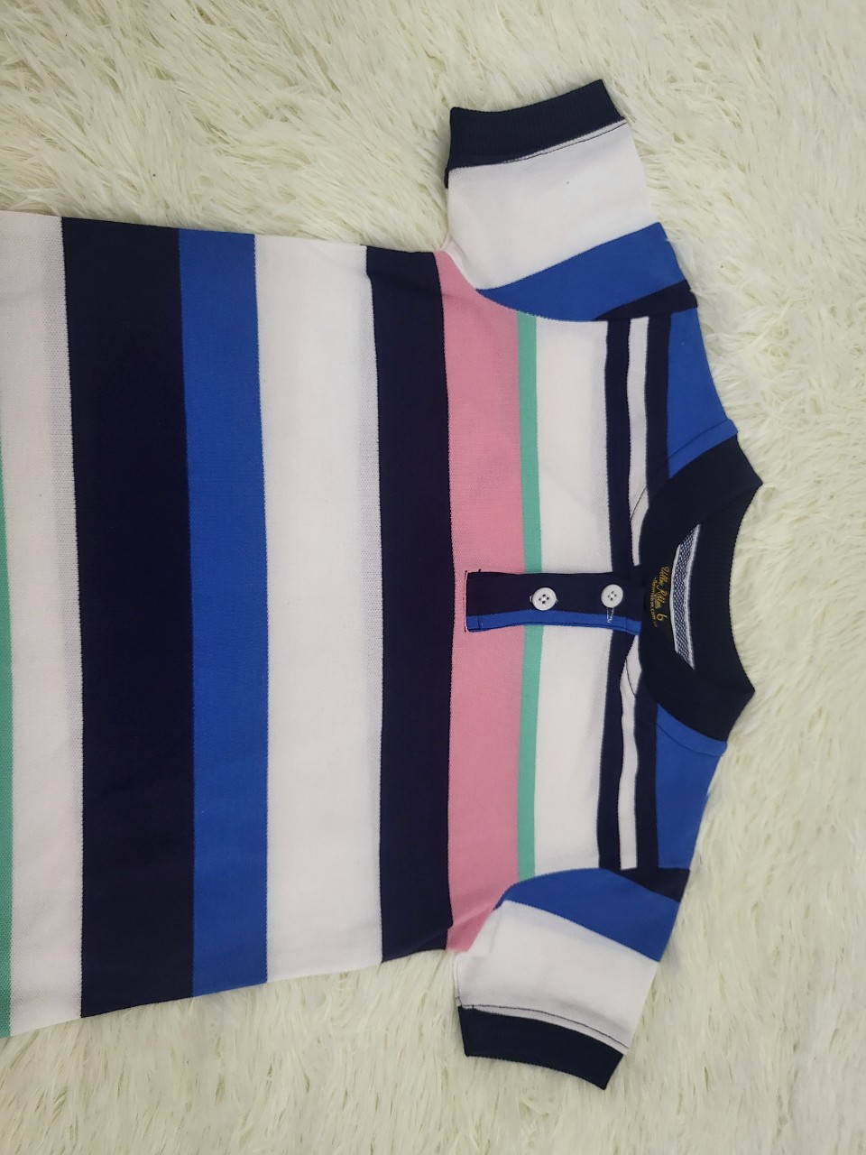 ÁO POLO BÉ TRAI CỔ NHỌN SỌC NHIỀU MÀU