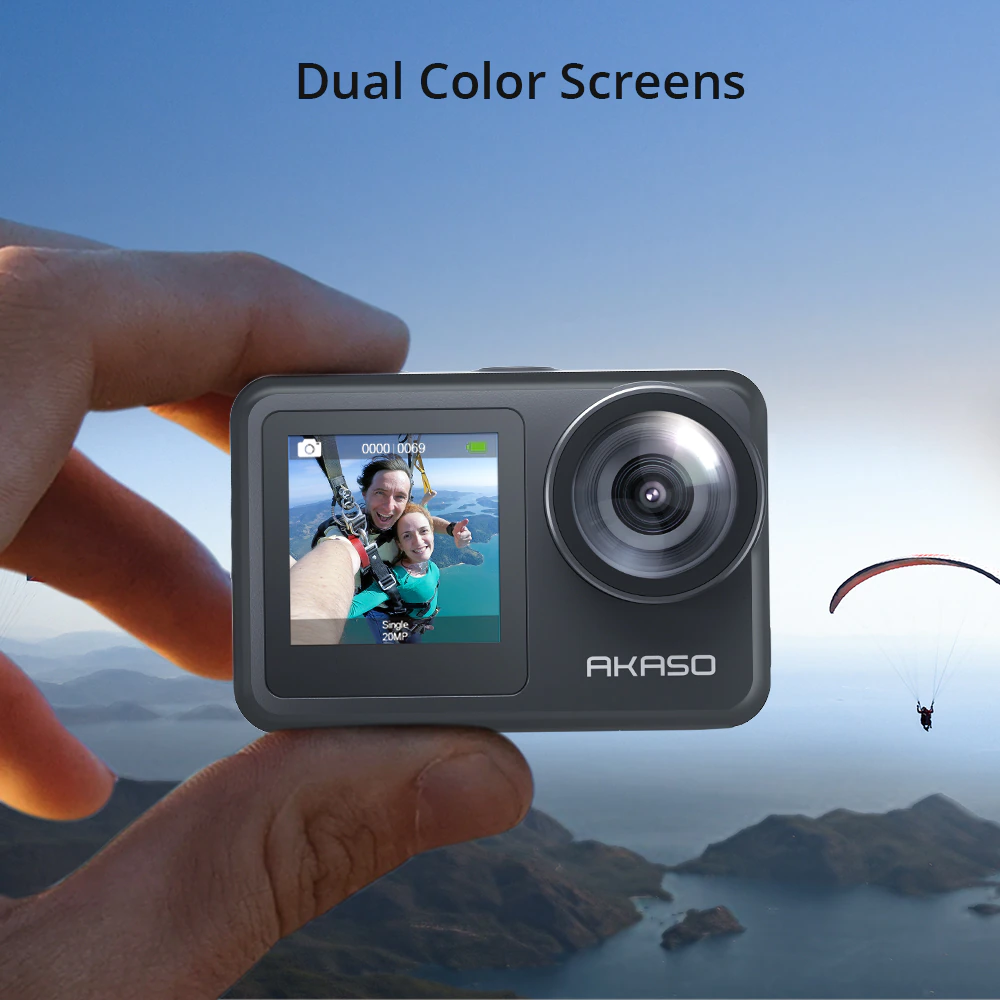 Camera hành động Akaso Brave 7 le 4K30fps 20MP Camera thể thao 4K Máy ảnh cảm ứng máy ảnh Vlog Máy ảnh Vlog EIS 2.0 điều khiển điều khiển từ xa