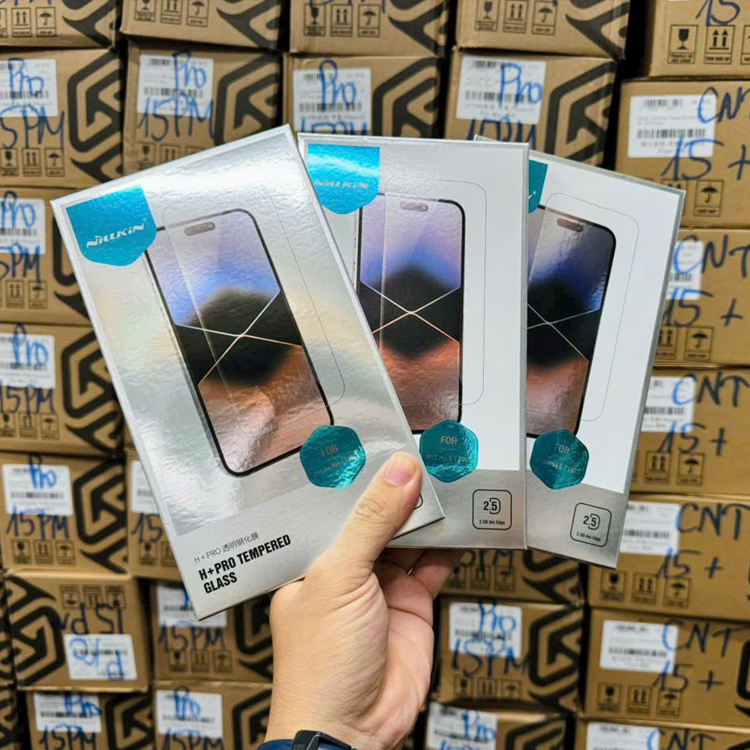 Dán kính cường lực cho iPhone 15 Pro  Nillkin Amazing H+ Pro  – Hàng chính hãng