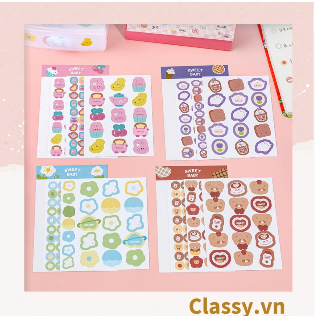 120 miếng Hình dán, sticker trang trí Classy , dán laptop, điện thoại, sổ, bình nước nhiều họa tiết PK1507