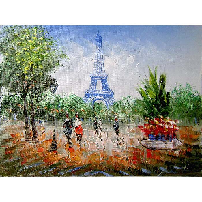 Tranh canvas phong cách sơn dầu - Phong cảnh Paris - PC013