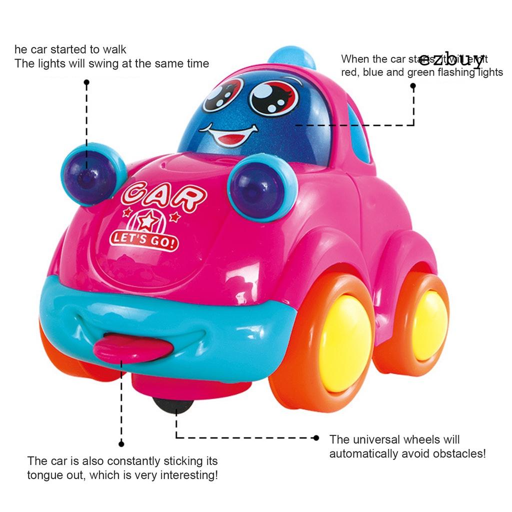 EY-Baby Cute Cartoon Multifunctional Universal Wheel Toy Car with Sound Light