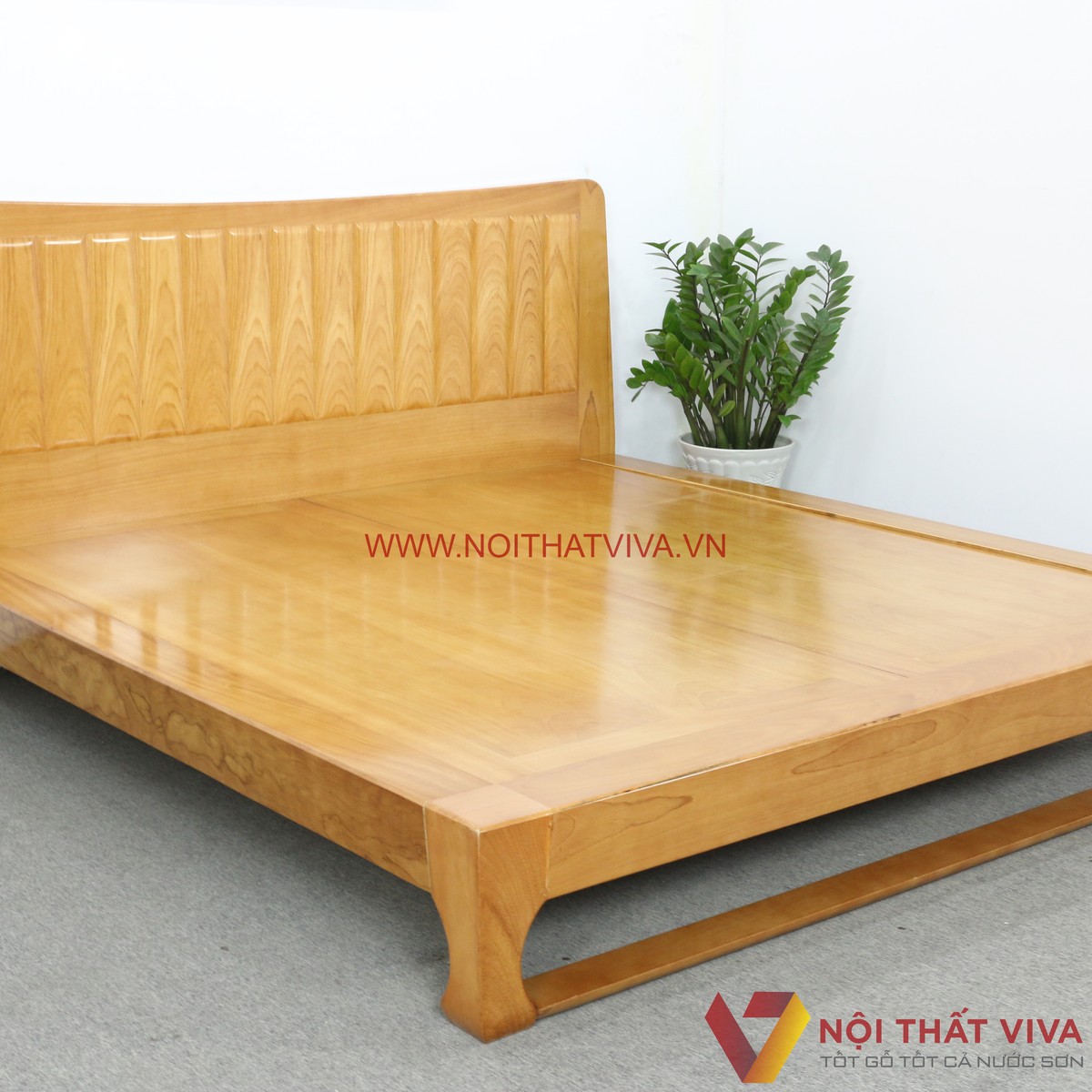 Giường Gỗ Gõ Đỏ Hiện Đại Chân Quỳ Kiểu Nhật Sang Trọng Đẳng Cấp