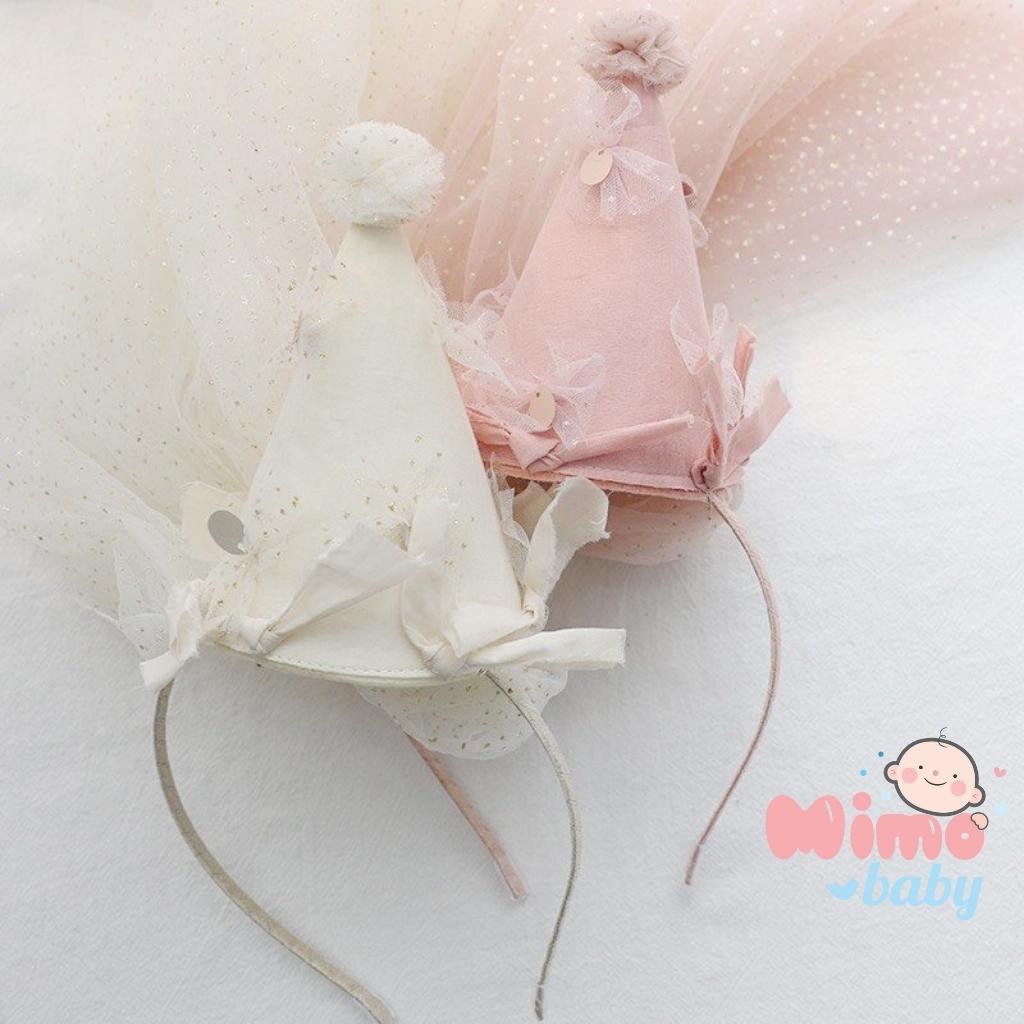 Bờm chóp đính voan lấp lánh, mũ cô dâu cho bé gái BD49 Mimo Baby