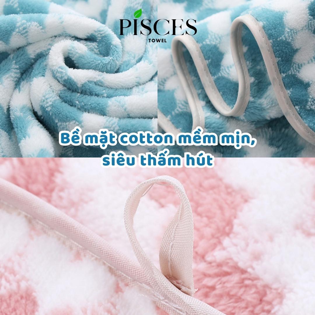 Khăn Mặt PISCES TOWEL 35x75cm Họa Tiết Trái Tim Cotton Mềm Mại, Khăn Spa Yoga Gym Thể Thao Thấm Hút Mồ Hôi - Hồng, Hồng