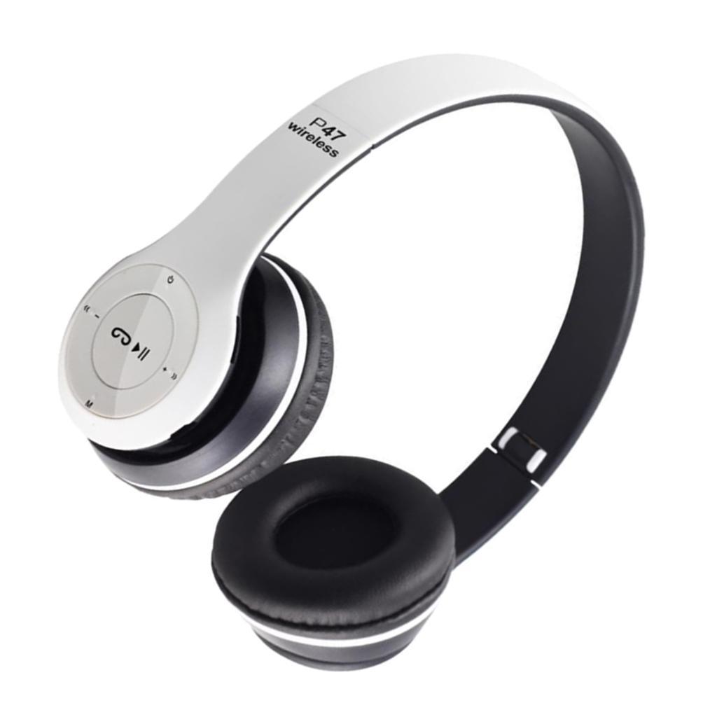 Stereo Bluetooth Headphone Headphone Over Ear Headset for Tablet White