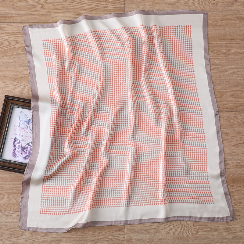 Khăn Turban  Cao Cấp Họa Tiết HOUNDSTOOTH  - Chất Liệu Chiffon - 70x70cm - Mã KL049