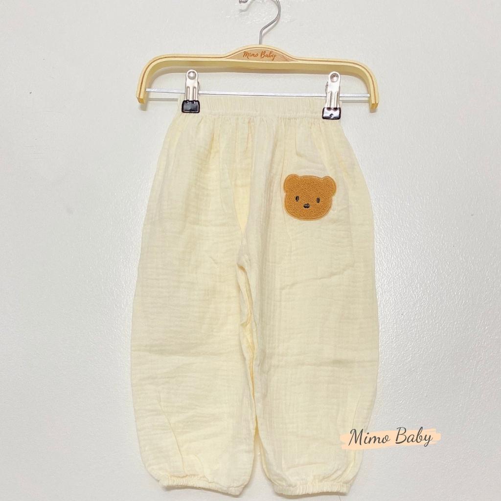 Quần boom chất liệu xô muslin mùa thu đông cho bé trai, bé gái QA41 Mimo Baby