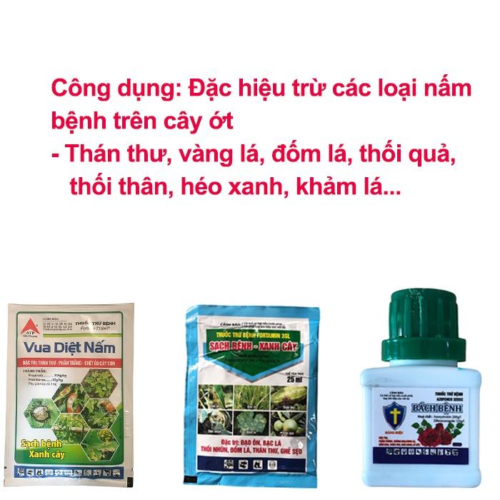 Bộ sản phẩm trừ bệnh thán thư trên ớt, trừ bệnh thối quả trên ớt, trừ bệnh héo xanh trên ớt, trừ bệnh azo15,vdn,fotamin