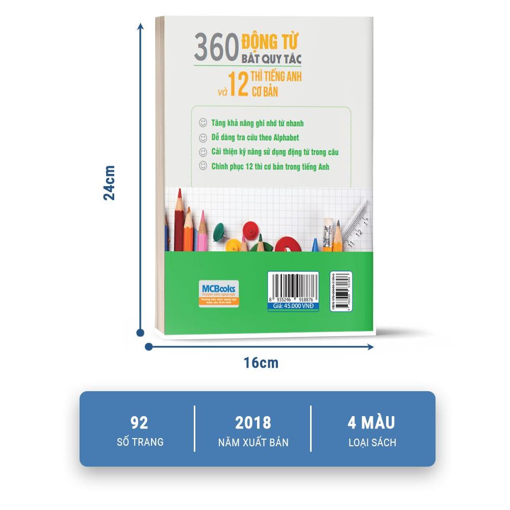 Sách - 360 Động Từ Bất Quy Tắc Và 12 Thì Cơ Bản Trong Tiếng Anh Bản