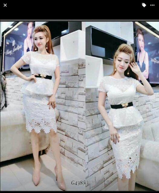 Đầm ren hoa mai váy ren bông