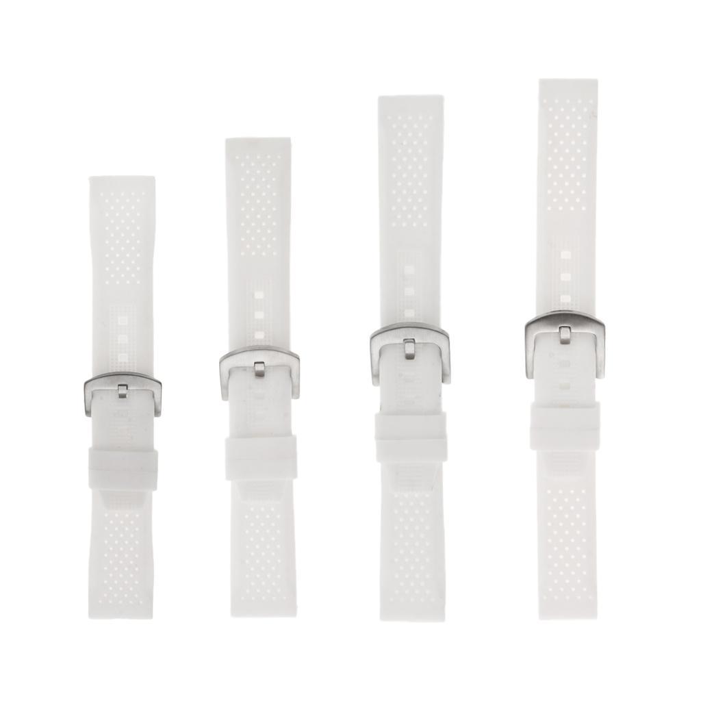 Silicone Watch Band Soft Rubber Replacement Strap Belt Waterproof White