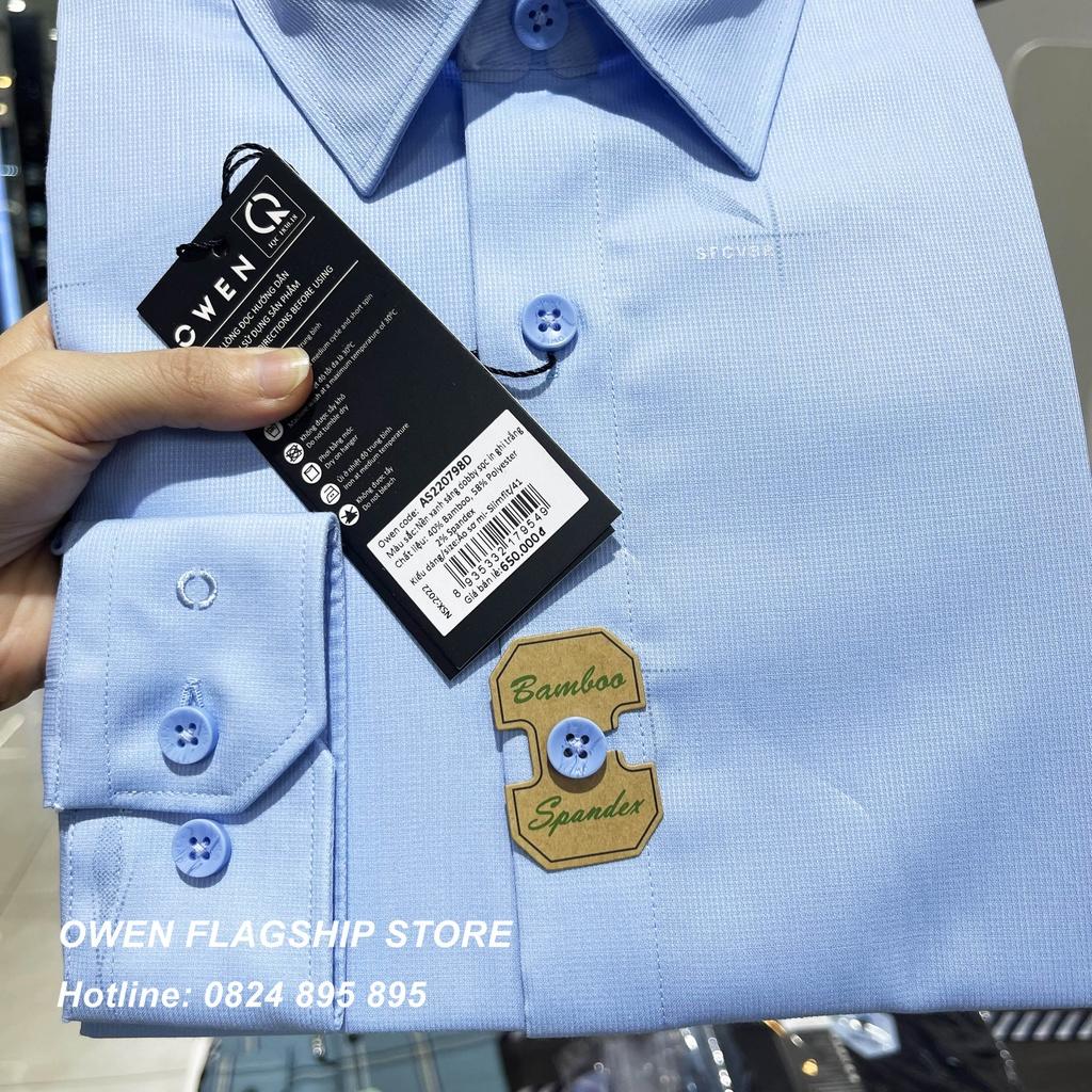 Áo Sơ mi Owen nam dài tay dáng Slimfit sợi Tre mềm mịn mát Mã AS220798D