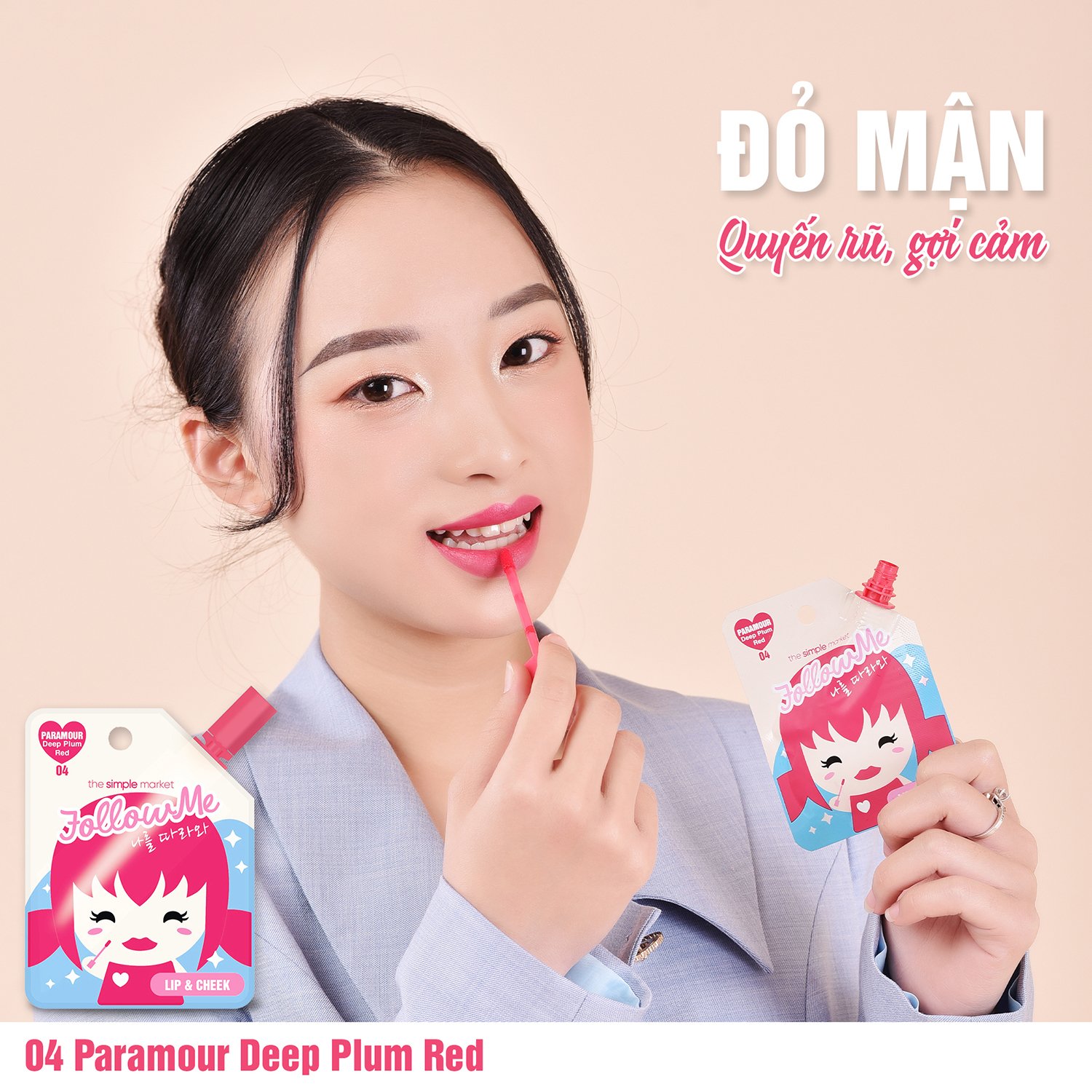 FMLC Son Tip Lip and cheek Mỹ Phẩm Son Follow Me Hàn Quốc Son Kem Lỳ Bền màu Lâu trôi