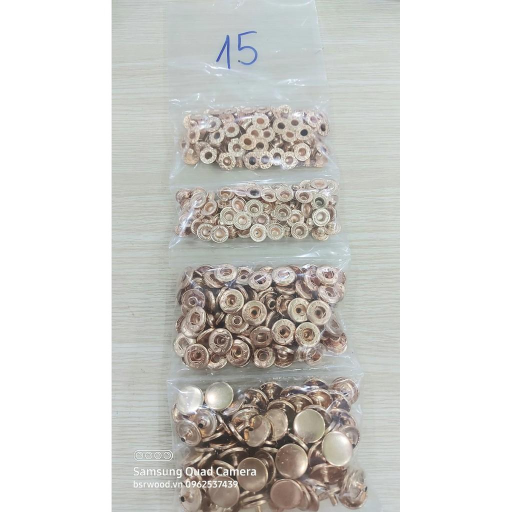 Nút bấm 4 thành phần Nút quần jean 4 thành phần Loại 15mm Bằng thau Màu bạc, vàng, đồng, đen Phụ liệu may mặc