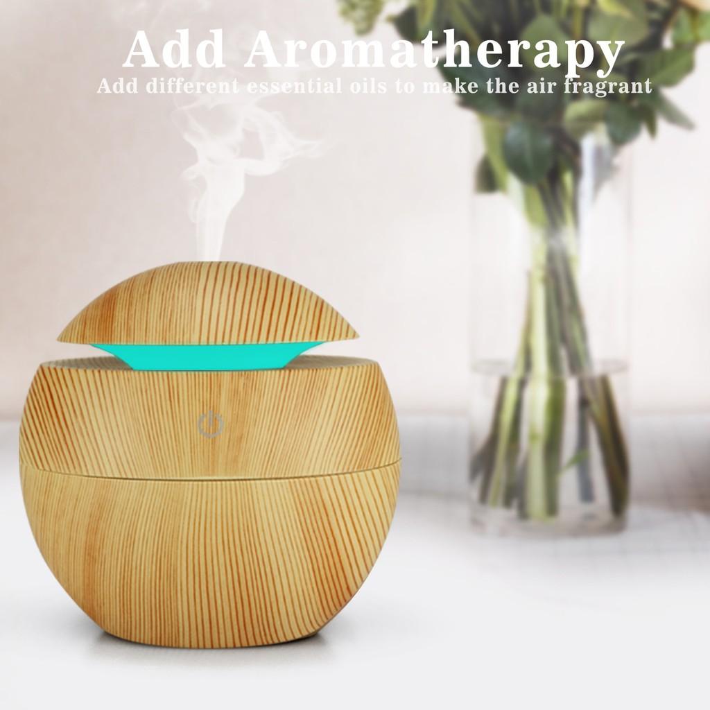 Máy Phun Sương Khuếch tán Tinh Dầu Tạo Độ Ẩm, Khử Khuẩn Không Khí Vân Gỗ Tròn