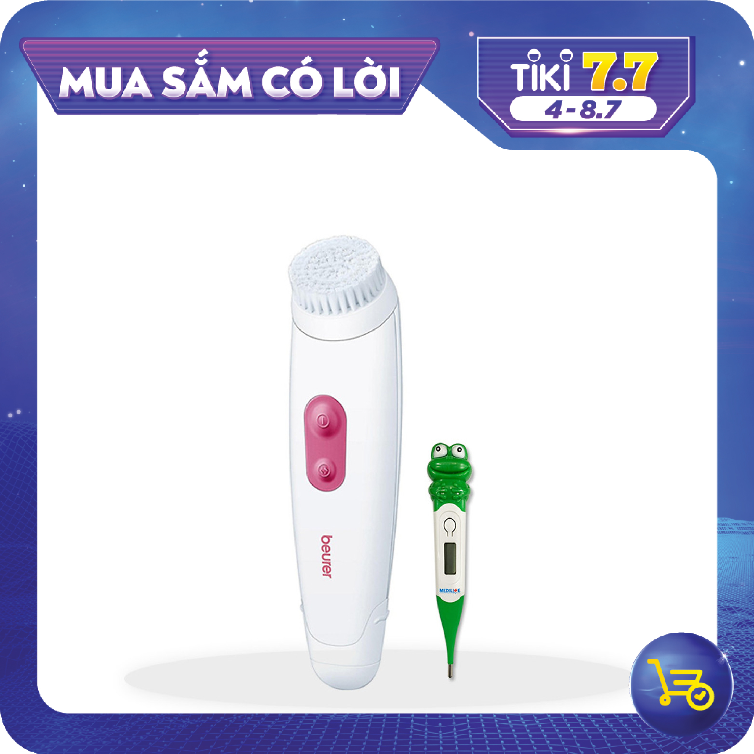 Combo Máy Rửa Mặt Beurer FC48 + Nhiệt Kế Điện Tử Đầu Mềm Medilife ( hình thú ngẫu nhiên )