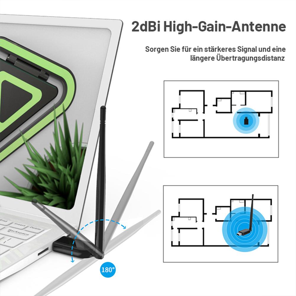 100m Usb Bluetooth-compatible 5.1 Adapter With External Antenna Wireless Usb Stable Transmission Audio Receiver Transmitter