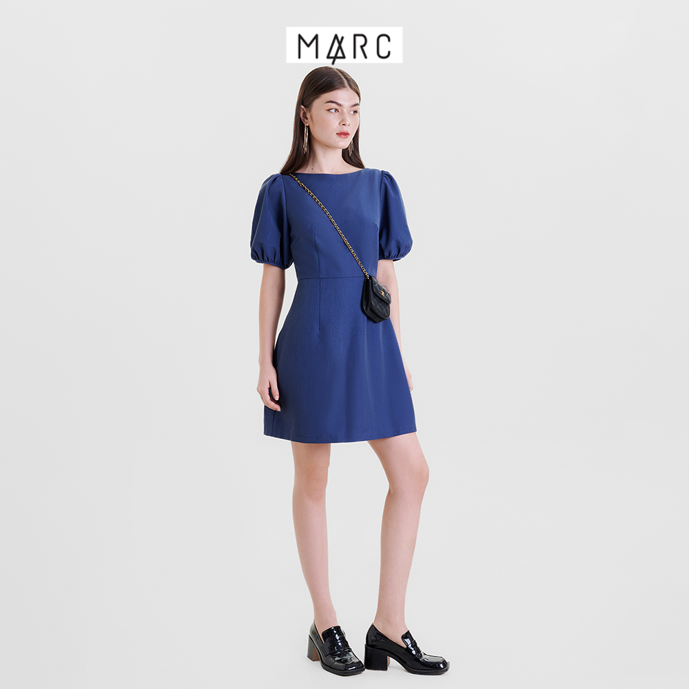 Đầm nữ MARC FASHION mini cổ thuyền tay phồng