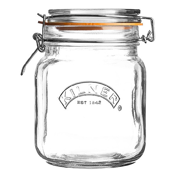 Kilner Hũ Thủy Tinh Tròn Vuôngvát Cạnh - Nhiều Kích Cỡ - Vuông - 1L