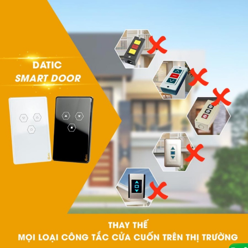 Công tắc Cửa cuốn Wifi thông minh Hunonic , Điều khiển từ xa qua điện thoại,Hàng Chính Hãng
