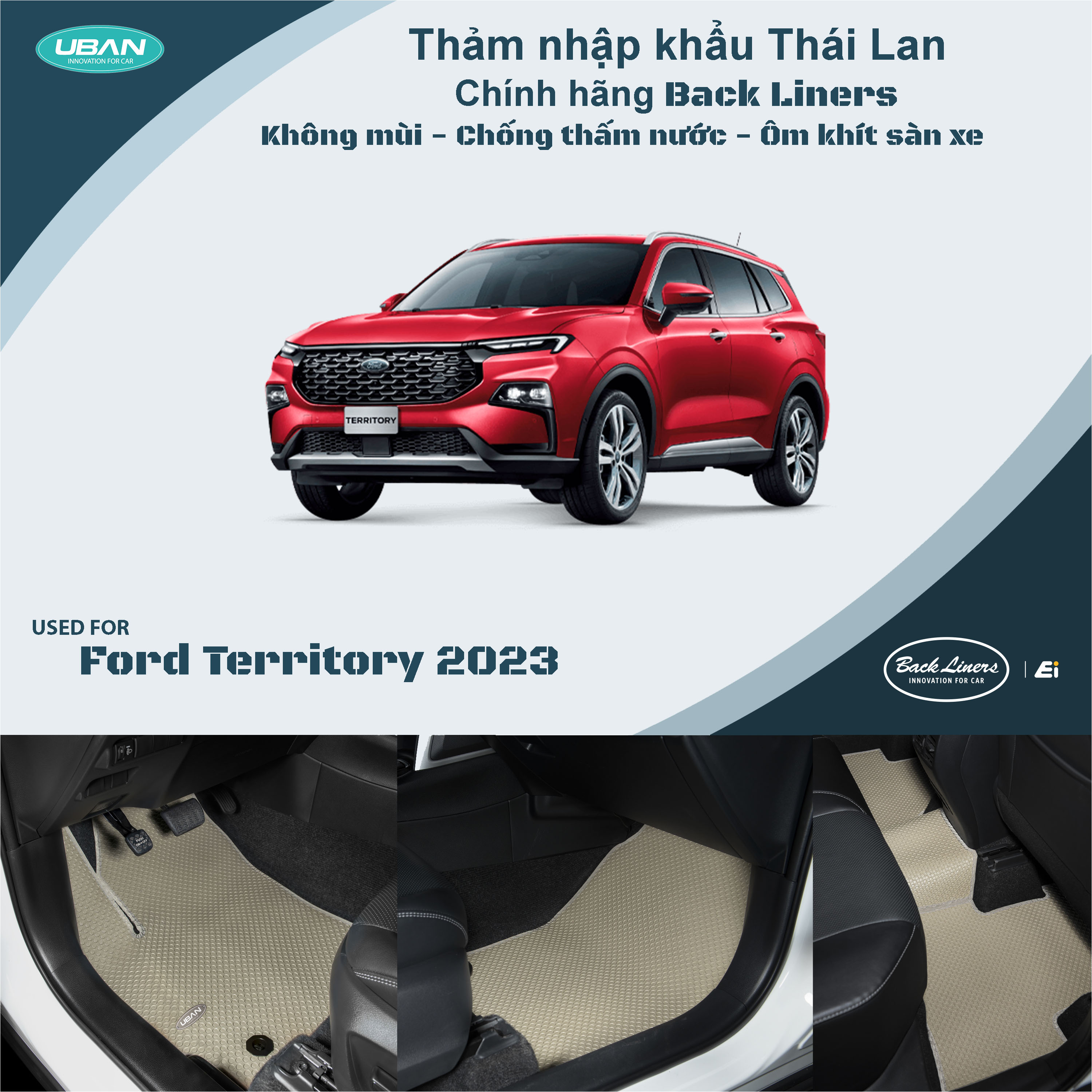 Thảm lót sàn ô tô UBAN cho xe Ford Territory 2023 - Nhập khẩu Thái Lan