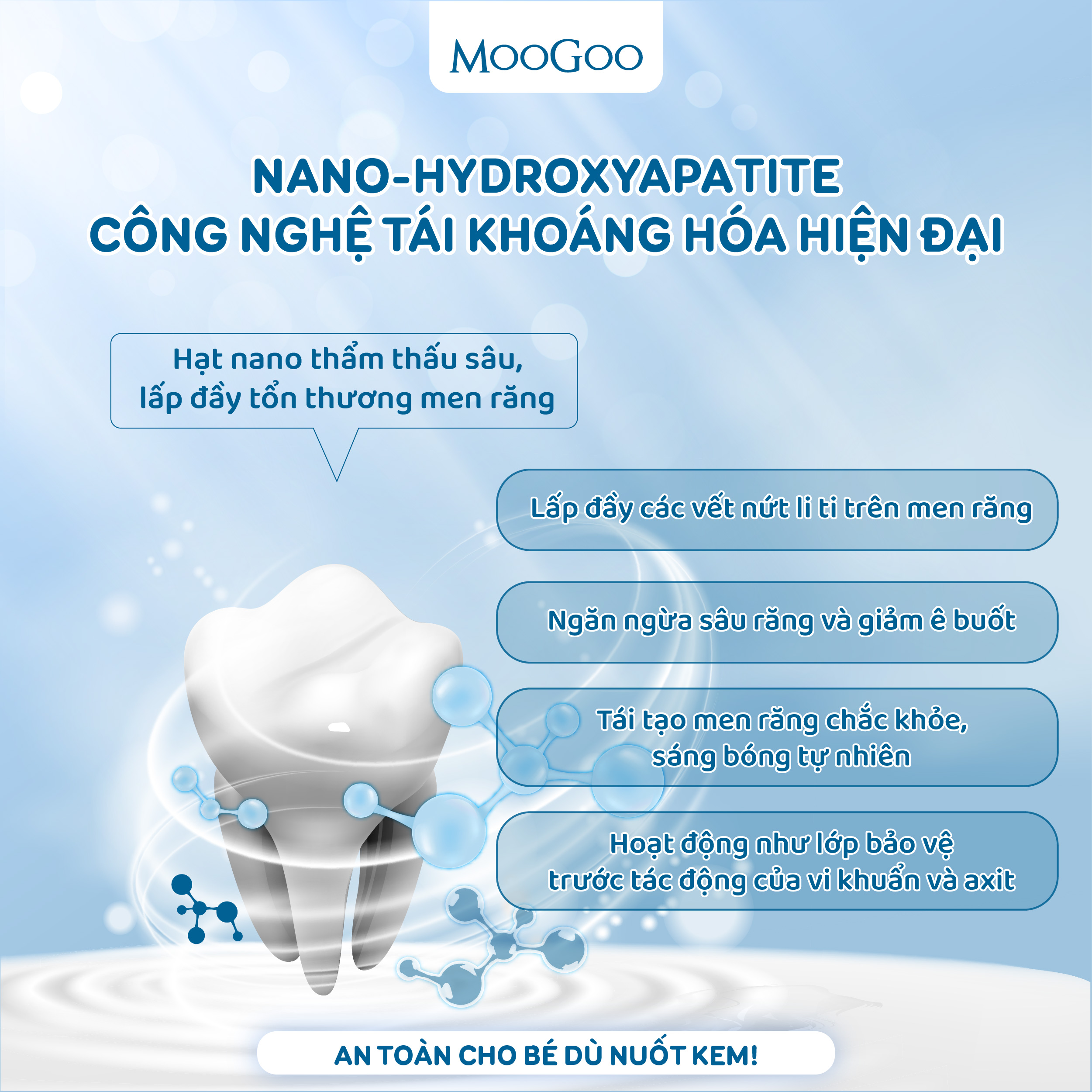 Kem đánh răng cho bé MooGoo thuần chay hương bạc hà100g