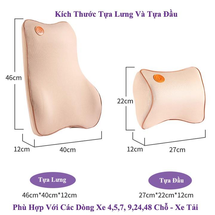 Gối tựa đầu và tựa lưng ô tô xe hơi chất liệu cao su non cao cấp siêu đàn hồi