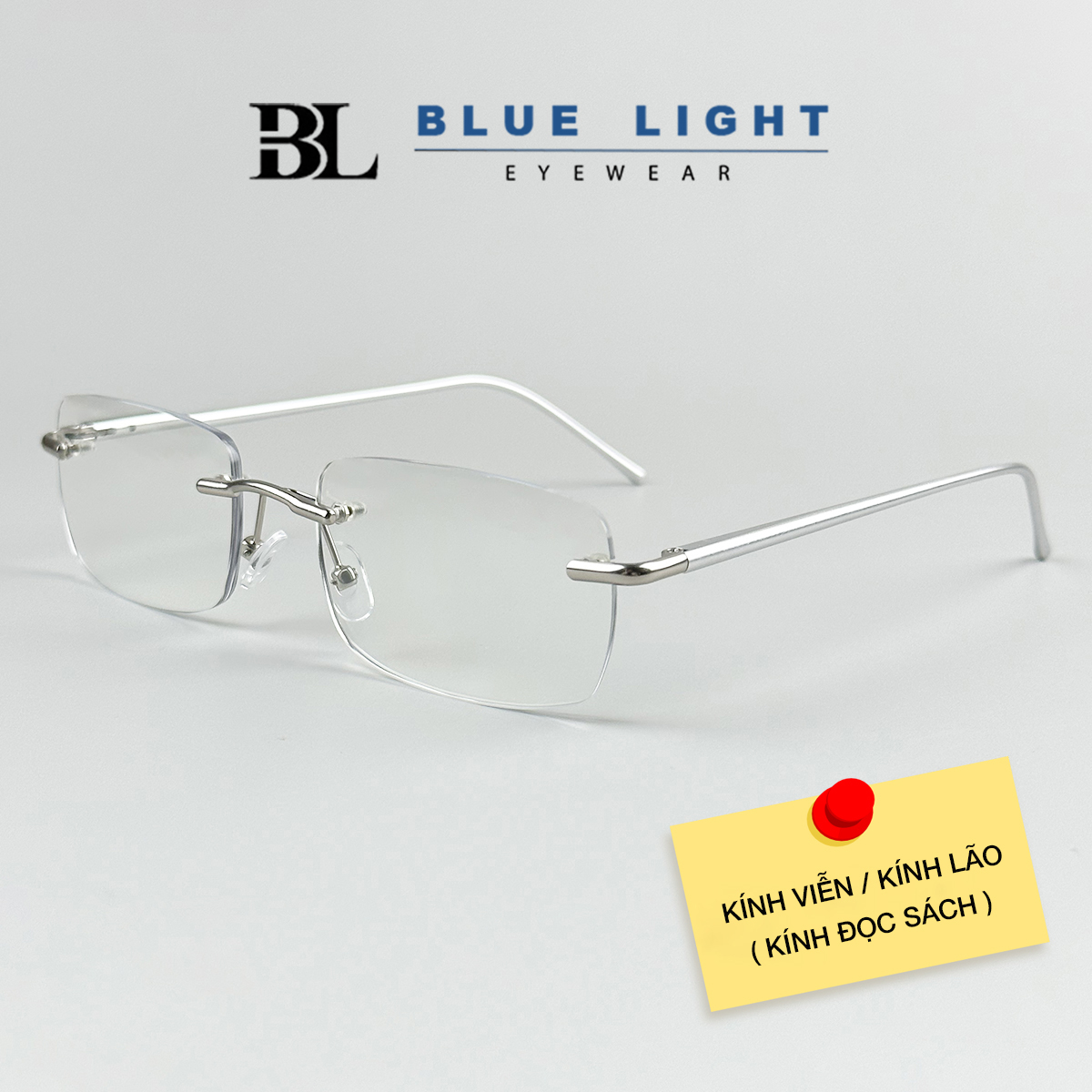 Kính Viễn Thị Lão Đọc Sách Lắp Sẵn Độ Gọng Khoan Không Viền Cho Người Trung Niên Già Lớn Tuổi Ông Bà Cha Mẹ Bạc Đen