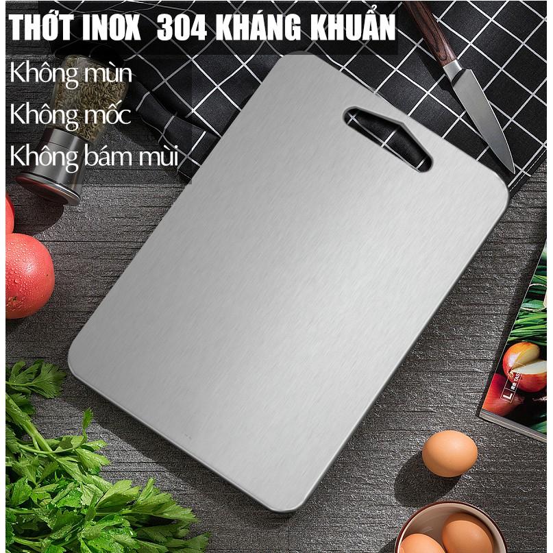 THỚT INOX 304 CAO CẤP SIZE LỚN Kháng Khuẩn Cường Lực- Vệ Sinh Dễ Dàng- Rã Đông Nhanh - Chống Ẩm Mốc -  Tổng Kho Gia Dụng Lan Hương