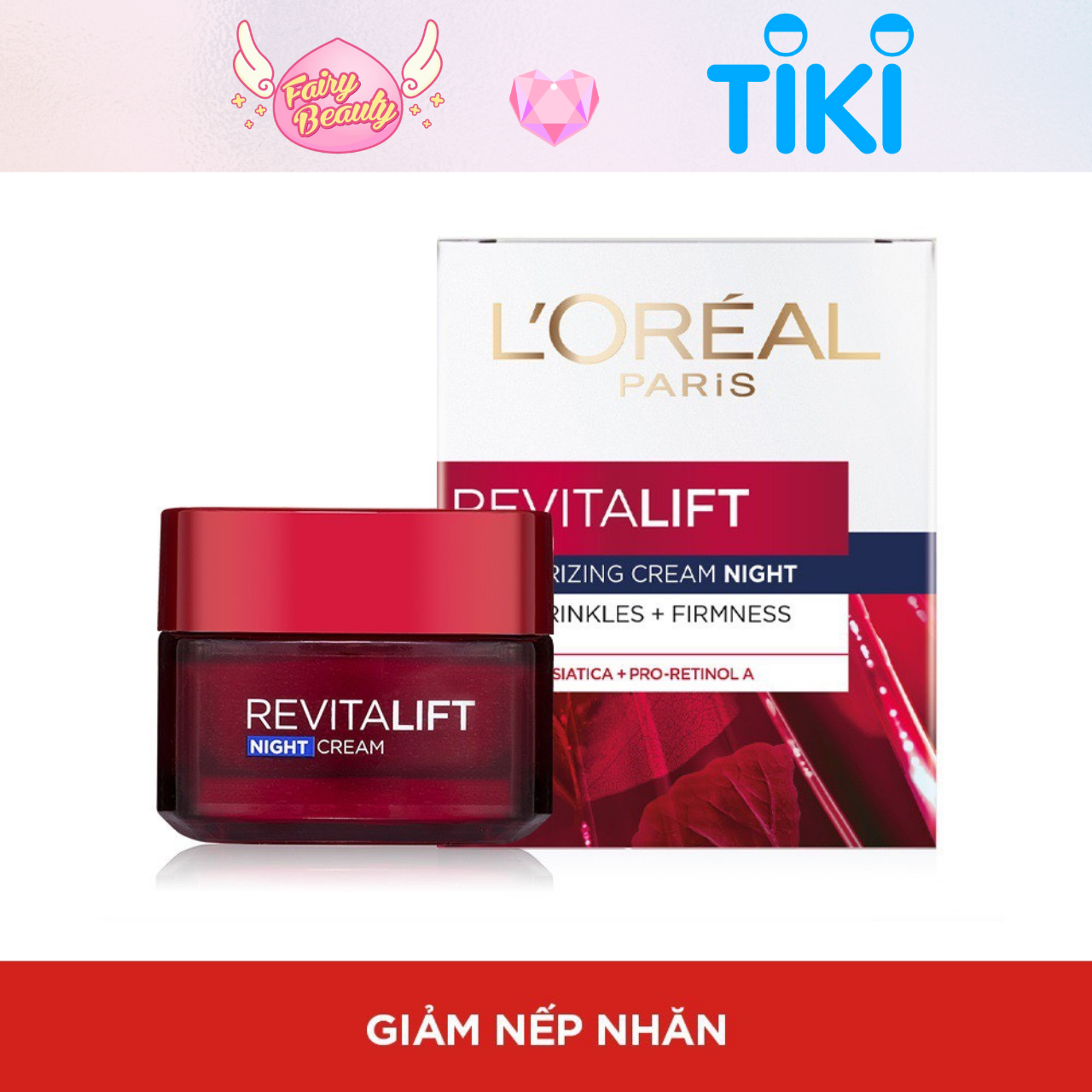 [L'OREAL PARIS] Kem Dưỡng Ban Đêm Chứa Retinol Chống Lão Hoá Và Săn Chắc Cho Làn Da Revitalift Night Cream 50/20ml