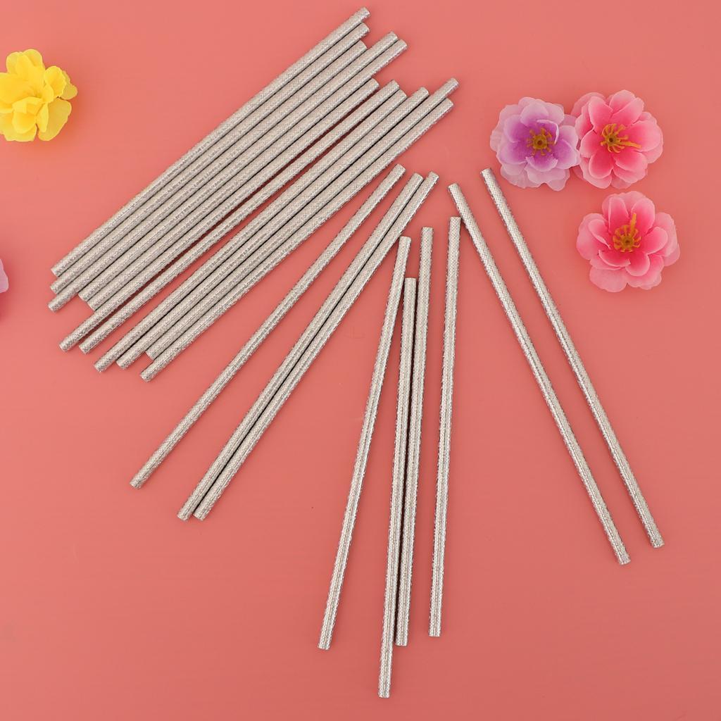 20 Silver Shiny Paper Straws Baby Shower Kids Birthday Party Tableware