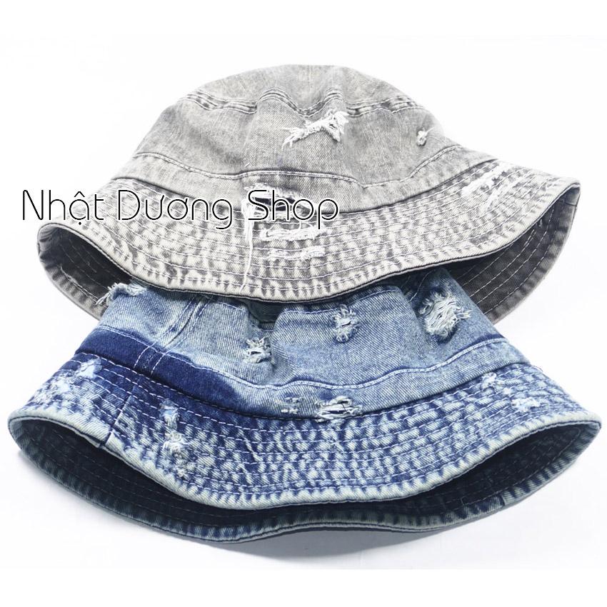 Nón tai bèo ,nón bucket Jeans TRƠN hàn quốc - Mũ vành Jeans rách cực chất thời trang nam nữ hot teen