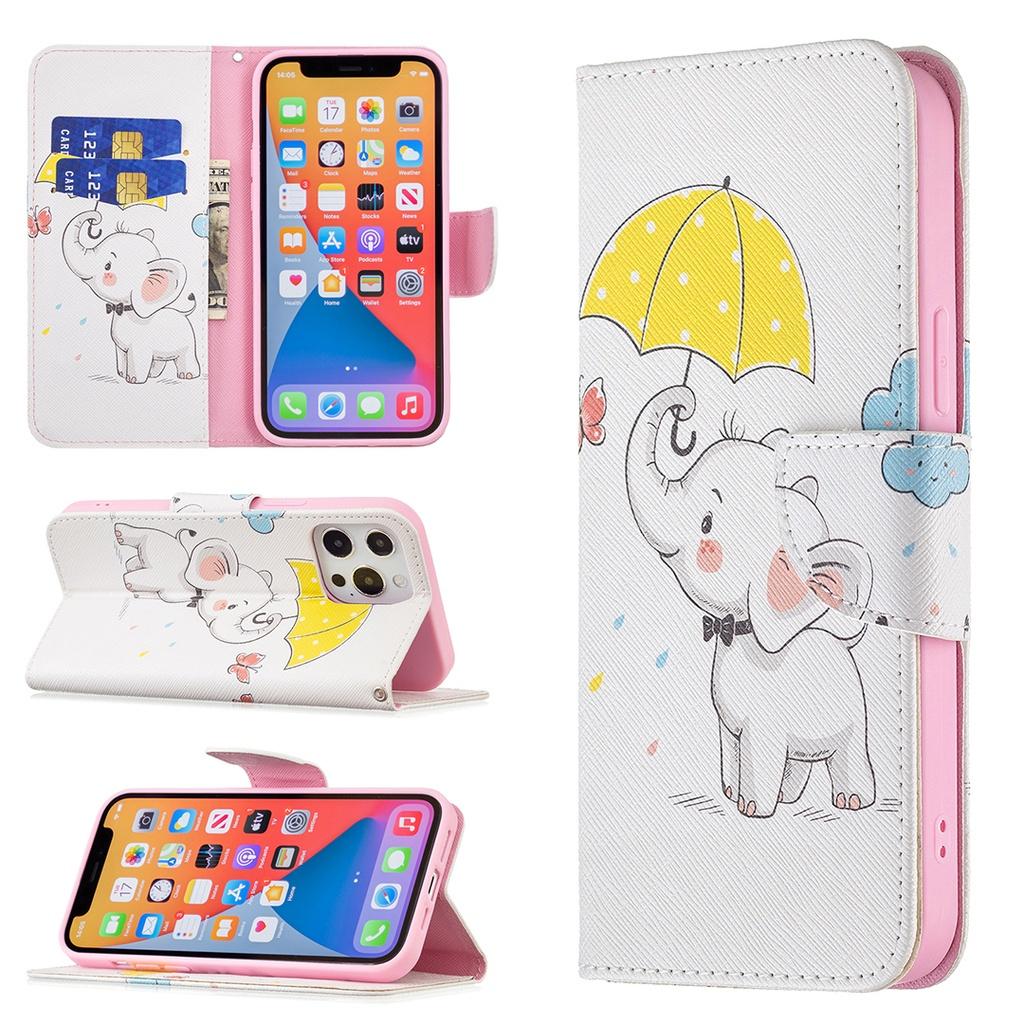 Ốp lưng da nắp gập in hình cho điện thoại Apple IPhone 13 Pro Max 13 Mini