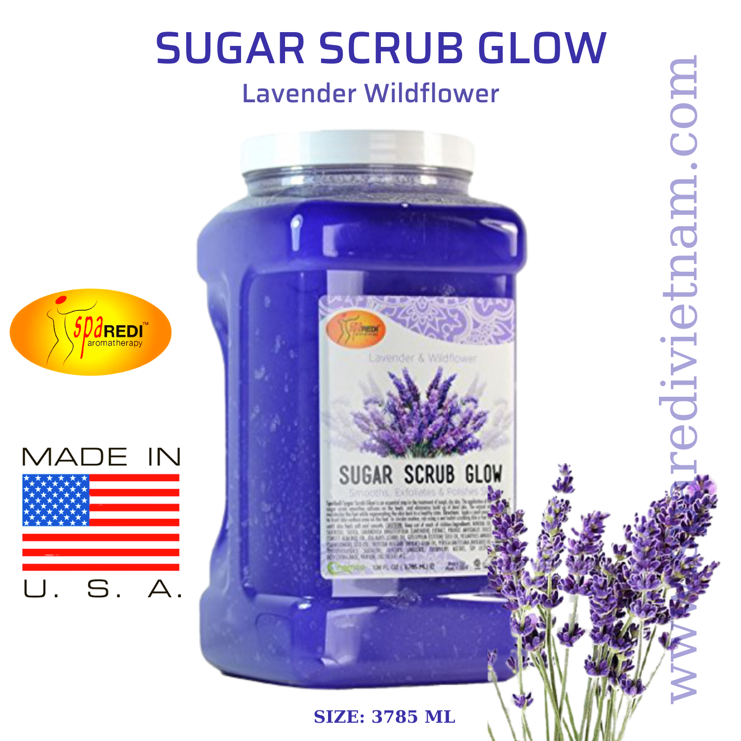 Đường tẩy tế bào chết Sugar Scrub mùi Oải Hương 3785 ml
