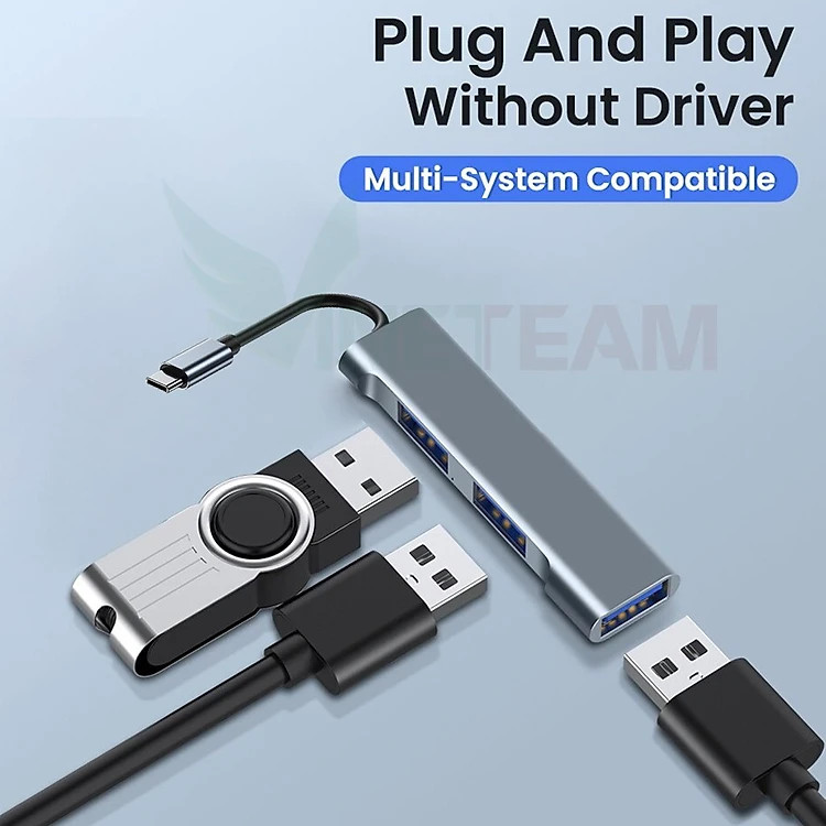 Cáp chuyển đổi USB Type-c ra 4 cổng HDMI/VGA/USB và cổng sạc hỗ trợ chế độ Dex - hàng chính hãng