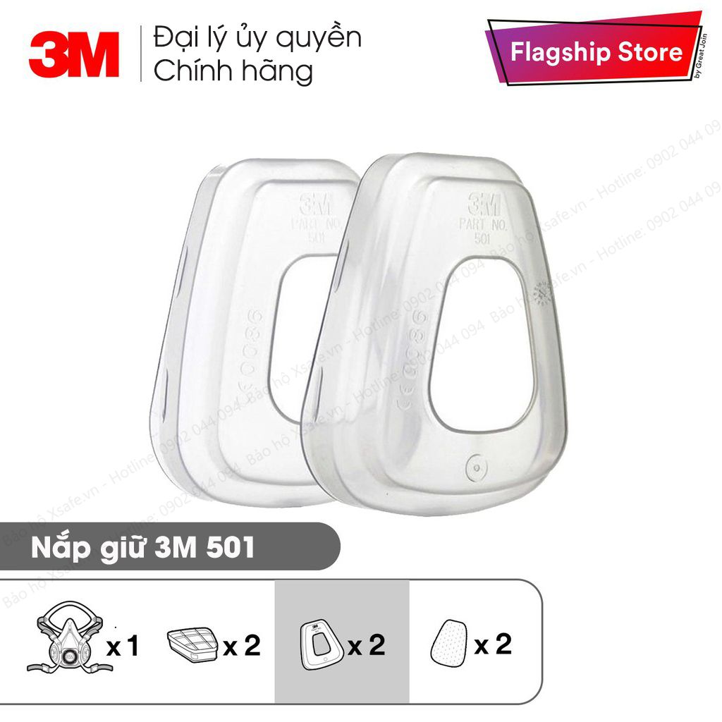 Bộ mặt nạ phòng độc 3M 7502 7 món - Mặt nạ chống độc - chống bụi - Mặt nạ phun sơn chống hóa chất (7502-6001-5N11-501) [XSAFE]