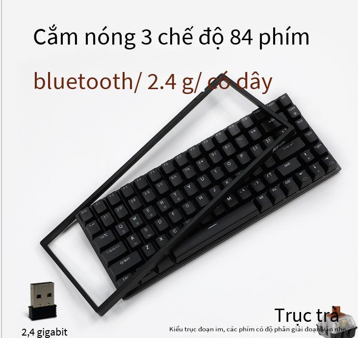 Phong cách mới nhất cung cấp bàn phím cơ ba chế độ không dây bluetooth 84 phím 84 phím trục xanh trục trà trục đỏ Amazon