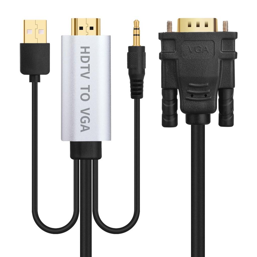 Cáp chuyển đổi HDMI to VGA 1.8m có rắc âm thanh 3.5mm