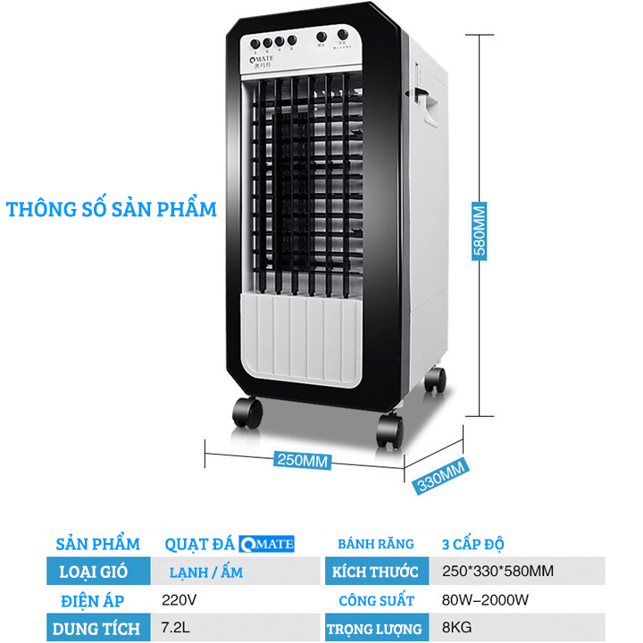 Quạt Hơi Nước - Máy Làm Mát Không Khí Bằng Hơi Nước Đá